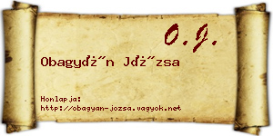 Obagyán Józsa névjegykártya